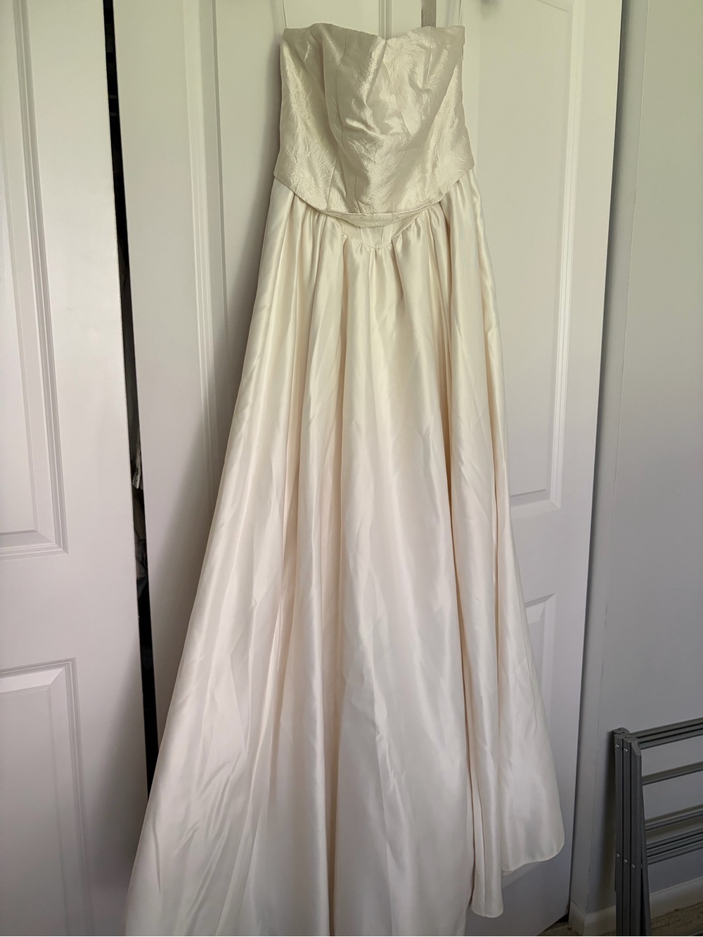 BHLDN Ivory/White Strapless Satin A-Line Wedding Gown